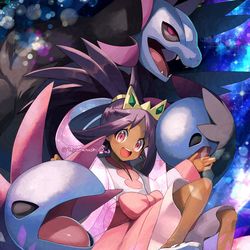 This is a pixiv picture whose title is ポケモンBW2　アイリス　サザンドラ.