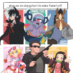 This is a pixiv picture whose title is six fanarts.