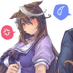 This is a pixiv picture whose title is トレーナーの腕に尻尾巻き付けてる嫉妬リルドルフ.