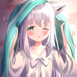 This is a pixiv picture whose title is ねむねむきーつねっ！.
