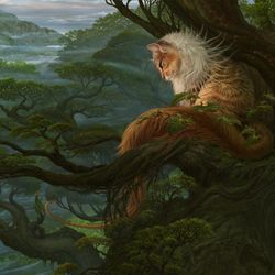 This is a pixiv picture whose title is 妖猫（背景あり.