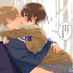 This is a pixiv picture whose title is 恥ずかしいけど自分から舌出すみひろちゃん.