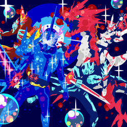 This is a pixiv picture whose title is 聖刃抜刀.