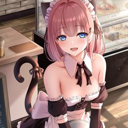 This is a pixiv picture whose title is いらっしゃいませお兄さん、来てくれてうれしいです♡.