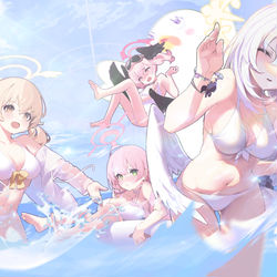 This is a pixiv picture whose title is 補習授業部 夏休み.