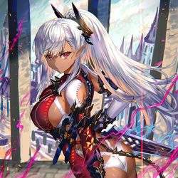 This is a pixiv picture whose title is ダークエルフ.