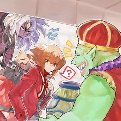 This is a pixiv picture whose title is 成金ゴブリンと遊城十代.