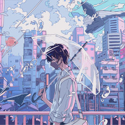 This is a pixiv picture whose title is 雨.
