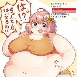 This is a pixiv picture whose title is ［skeb］さらにライン肥えたほんひまが腹肉持ちあげてくれるとこ.