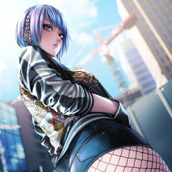 This is a pixiv picture whose title is ムチケツ スカジャン娘.