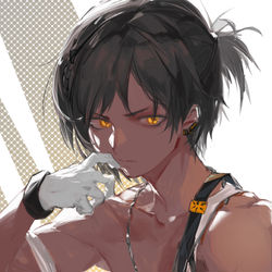 This is a pixiv picture whose title is 黑皮.