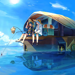 This is a pixiv picture whose title is 青い夏.