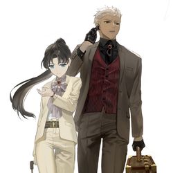 This is a pixiv picture whose title is 赤主従.