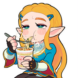 This is a pixiv picture whose title is zelda with noodle.