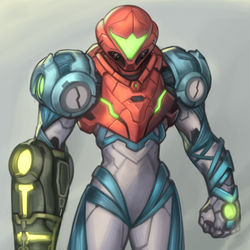 This is a pixiv picture whose title is Metroid Dread Samus Aran.