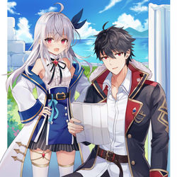 This is a pixiv picture whose title is 天才結界士と魔王さま.