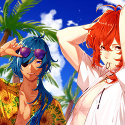This is a pixiv picture whose title is 夏の義兄弟.