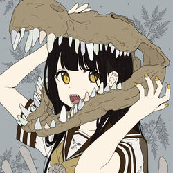 This is a pixiv picture whose title is 化石女子.