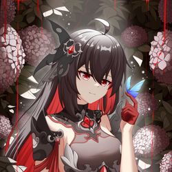 This is a pixiv picture whose title is 双生（黑）.