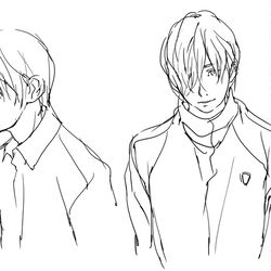 This is a pixiv picture whose title is 「男達。」.