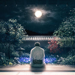 This is a pixiv picture whose title is 鬼人幻燈抄 明治編 君を想う.