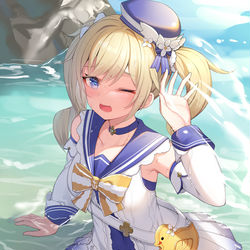 This is a pixiv picture whose title is バーバラちゃんと水遊び.