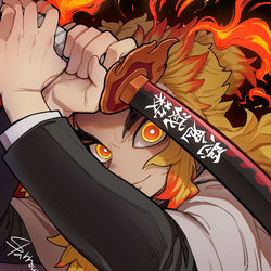 This is a pixiv picture whose title is "Set your heart ablaze!".
