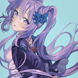 This is a pixiv picture whose title is 刻晴.