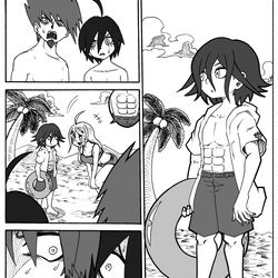 This is a pixiv picture whose title is 王馬くんの腹筋.
