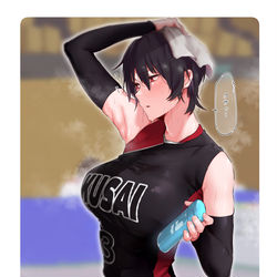 This is a pixiv picture whose title is 一応嗅いどくバレー部ちゃん.