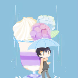 This is a pixiv picture whose title is あじさいパフェ.