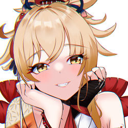 This is a pixiv picture whose title is Yoimiya🔥.