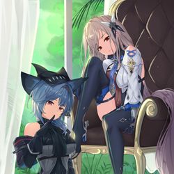 This is a pixiv picture whose title is Skadi x Eula.