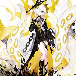 This is a pixiv picture whose title is 黄衣.
