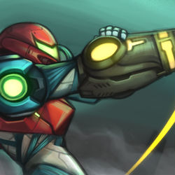 This is a pixiv picture whose title is Metroid Dread.