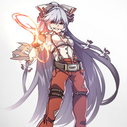 This is a pixiv picture whose title is 藤原妹紅(ギルティギア風衣装).