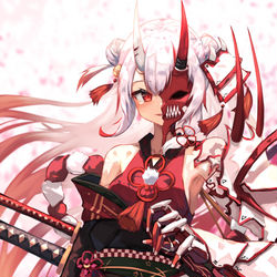 This is a pixiv picture whose title is 鬼神.