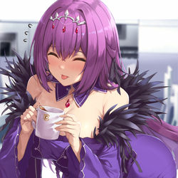 This is a pixiv picture whose title is スカディは猫舌.