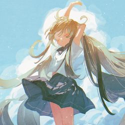 This is a pixiv picture whose title is うんと背伸びして.