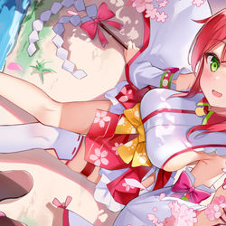 This is a pixiv picture whose title is 晚春（笑）.