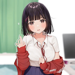 This is a pixiv picture whose title is 「あの…彼女候補になりたいのですが…」.