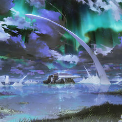 This is a pixiv picture whose title is 白夜極光02.