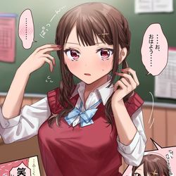 This is a pixiv picture whose title is 前髪切るの失敗した幼なじみ.