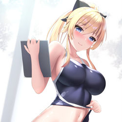 This is a pixiv picture whose title is 競泳水着のジンさん.