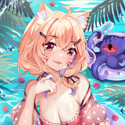 This is a pixiv picture whose title is Summer Space Cat.