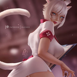 This is a pixiv picture whose title is Nurse Y'shtola / ナース ヤ・シュトラ.