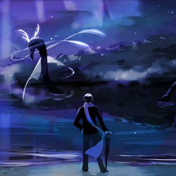 This is a pixiv picture whose title is 水鏡の主様.