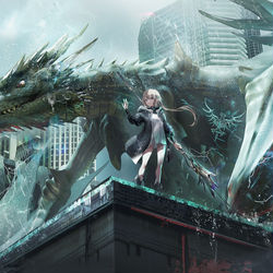 This is a pixiv picture whose title is 龍の魔女.
