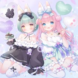 This is a pixiv picture whose title is ワサビアちゃん&りりこちゃん.