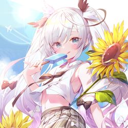 This is a pixiv picture whose title is 真夏のランドセル幼女.